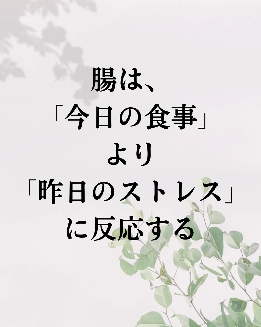 【腸は、「今日の食事」より、「昨日のストレス」に反応する】